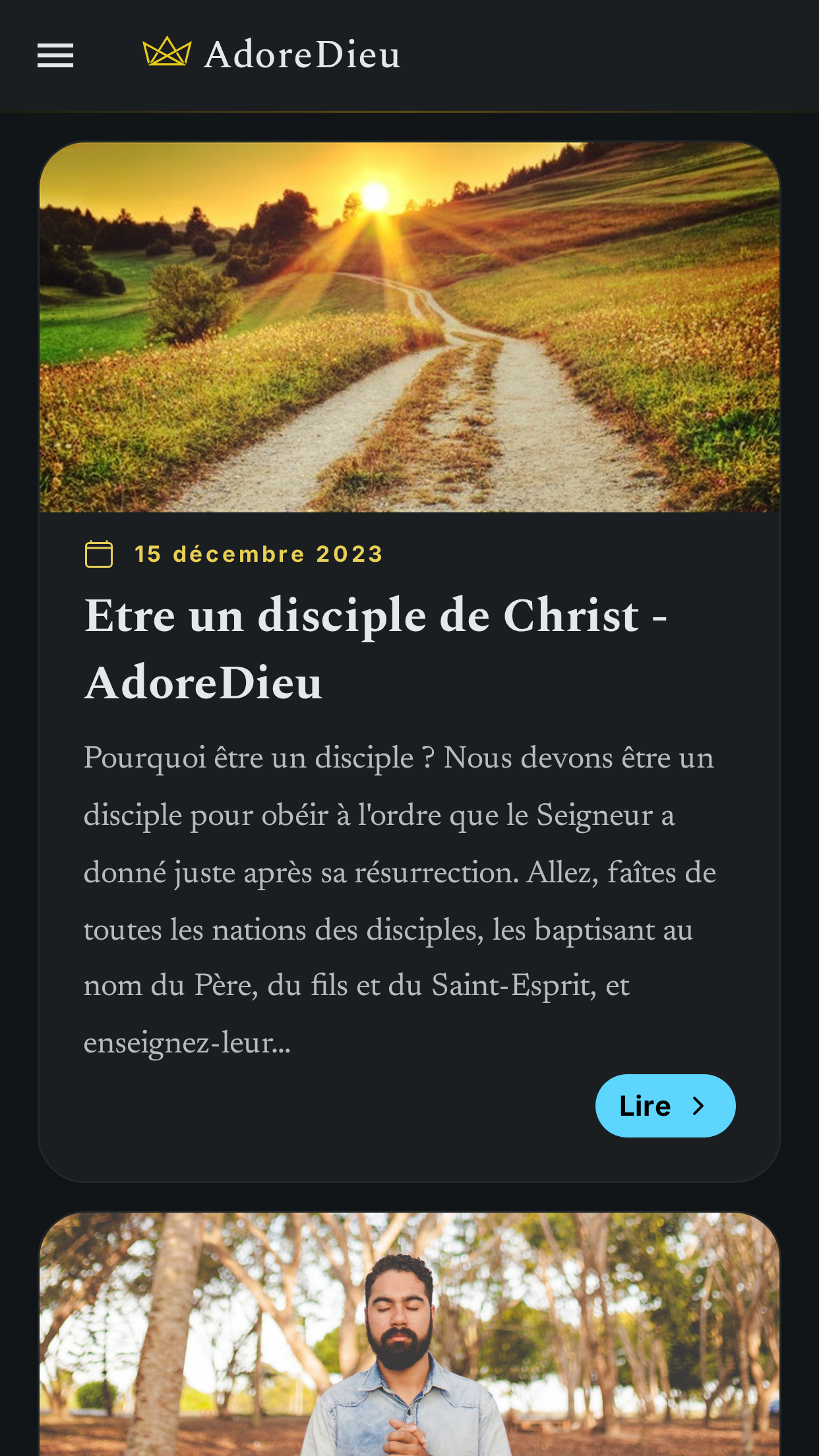 Écran des pensées du jour