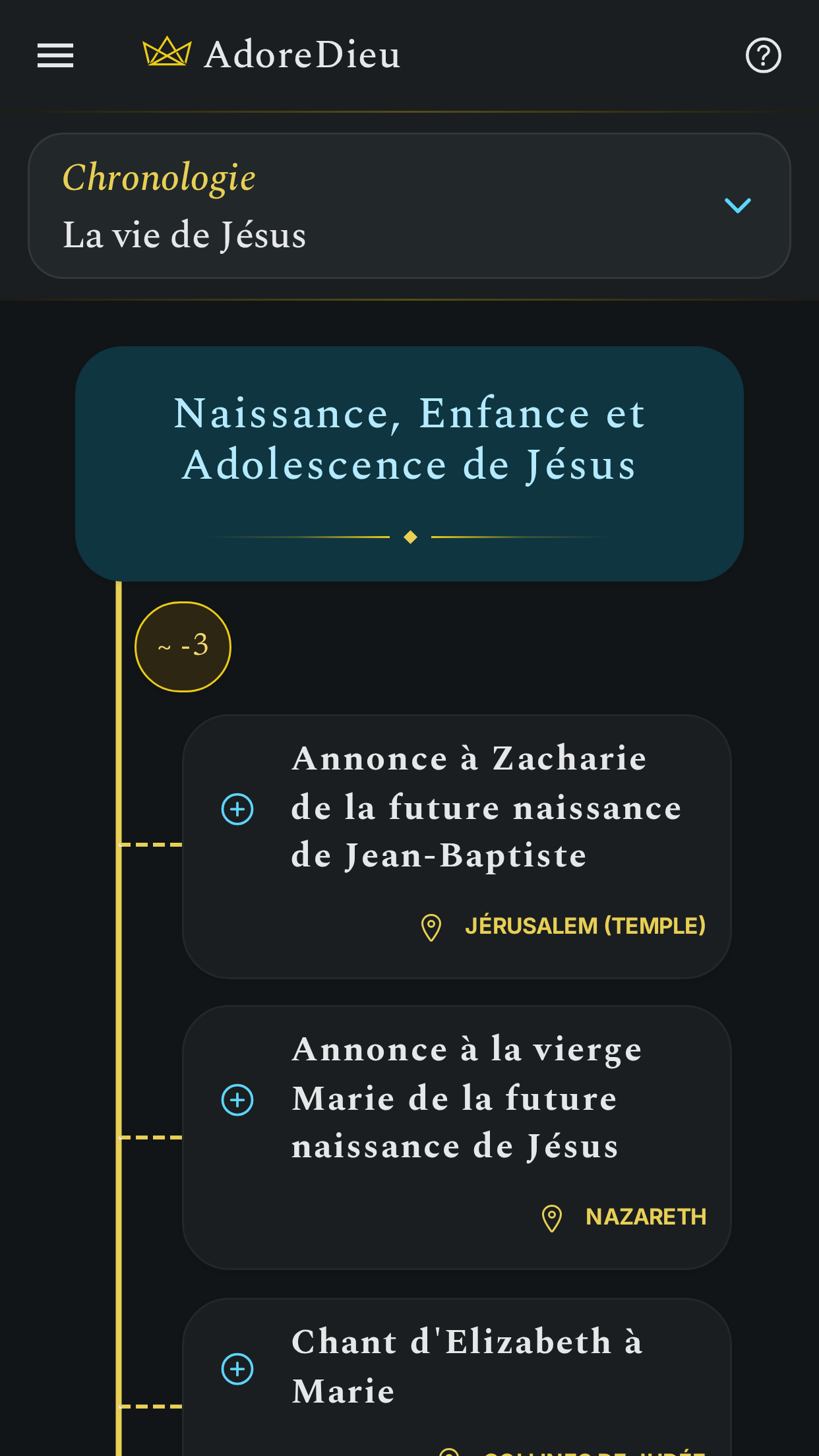 Écran des chronologies Bibliques